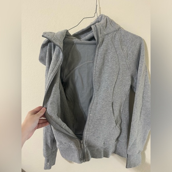 Lululemon Scuba Hoodie Light Cotton Fleece Medium Gray Women’s Size 6 Zip Jacket - Picture 5 of 12